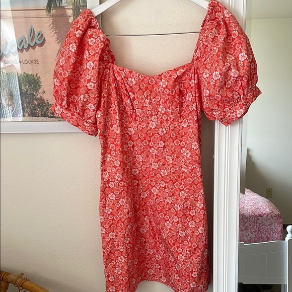 Anthropologie Forever That Girl Floral Puff Sleeve Smocked Back Mini Dress - Picture 3 of 7